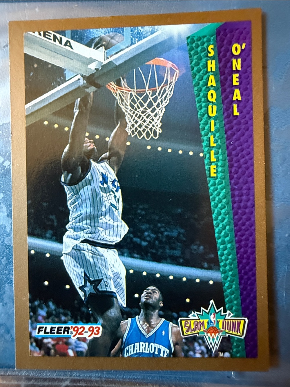 Fleet 92-93- Shaquille O’Neal- basket ball card -slam dunk - Orlando Magic